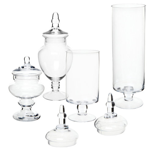 MyGift 4 Piece Bathroom Glass Apothecary Jar Wayfair